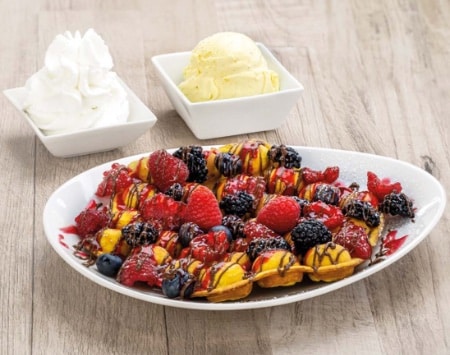 Bubble-Waffel Nutella-Waldfrüchte